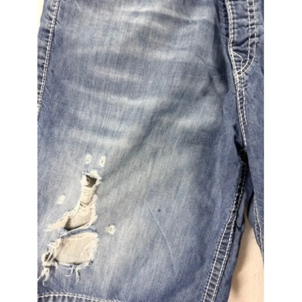 True Religion Surf Denim Distressed Shorts Men's Size 40 Y2K